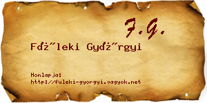 Füleki Györgyi névjegykártya